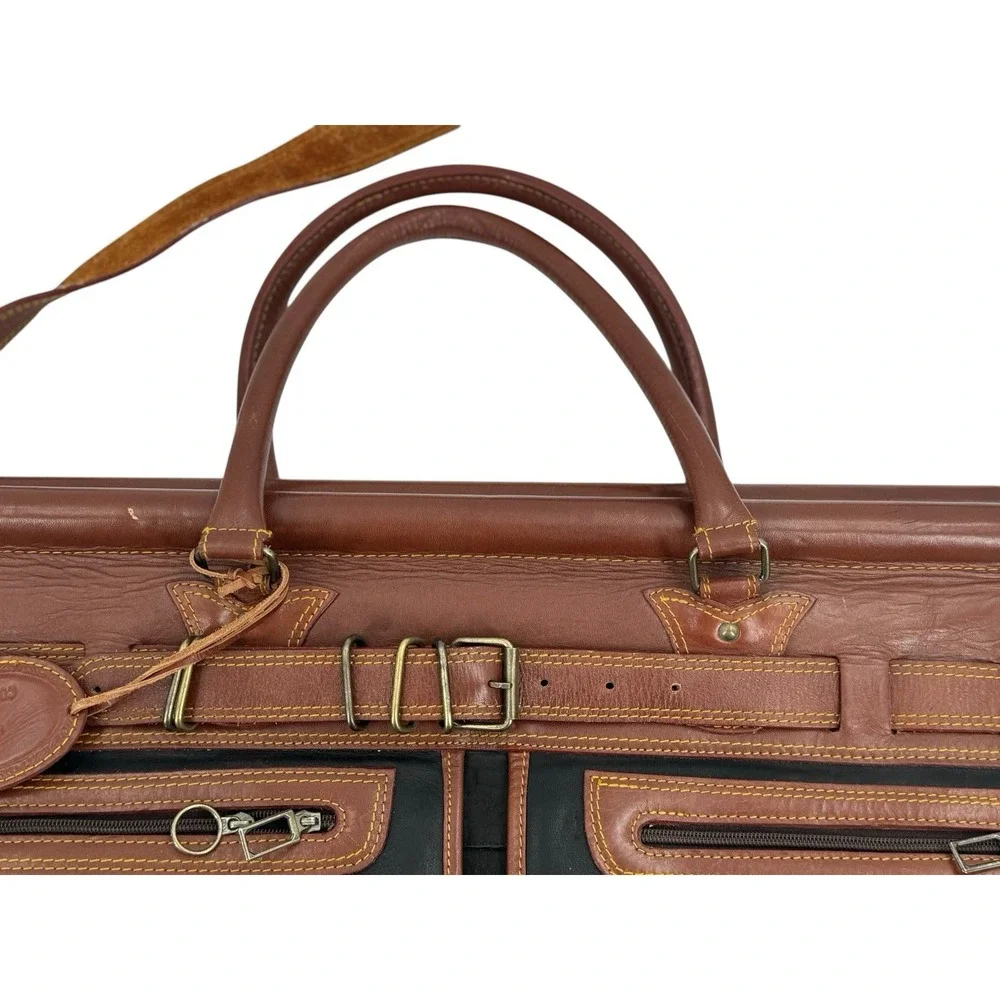 Charm Collection Large‎ Leather Suitcase Tote Bag Shoulder Straps  (26